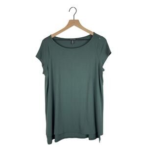 Eileen fisher evergreen short sleeve tunic top large